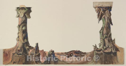 Art Print : Eugène Cicéri - Design for a Stage Set 2 v.1 : Vintage Wall Art