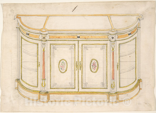 Art Print : British, 19th Century - Cabinet Design - 437501 : Vintage Wall Art