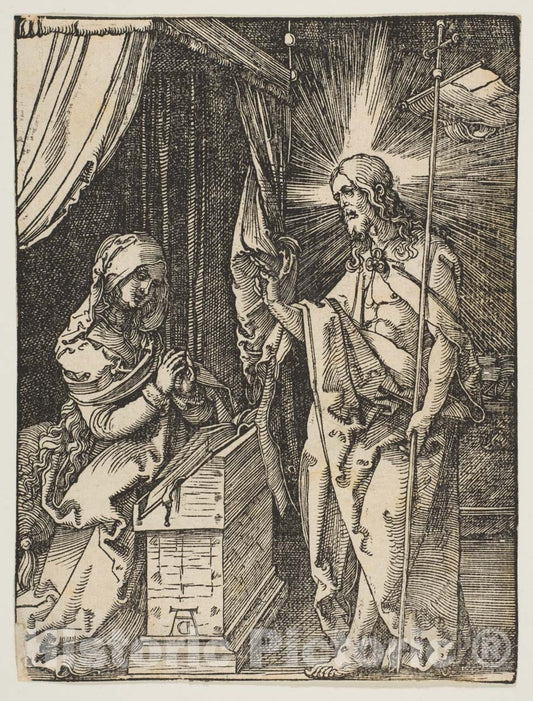 Art Print : Albrecht Dürer - Christ Appearing to His Mother, from The Small Passion 1 : Vintage Wall Art