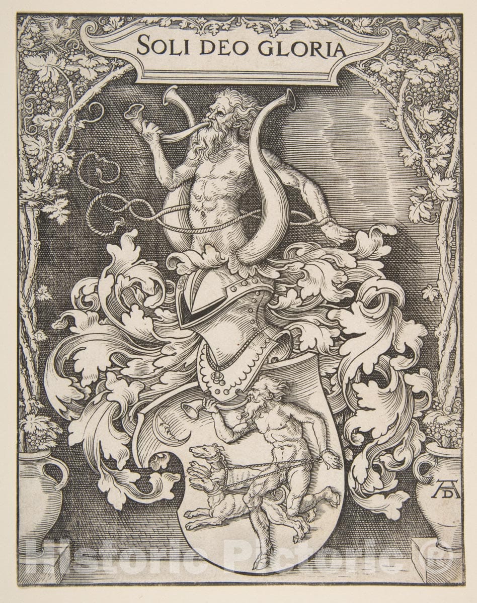 Art Print : Albrecht Dürer - Coat of Arms of Johann Tscherte : Vintage Wall Art