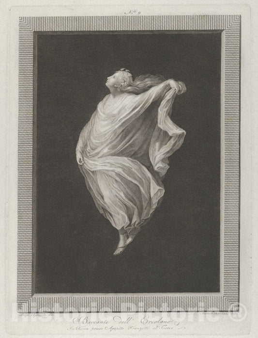 Art Print : A Bacchante seen in Profile Facing Left - Artist: Agapito Franzetti - Created: c1820 : Vintage Wall Art