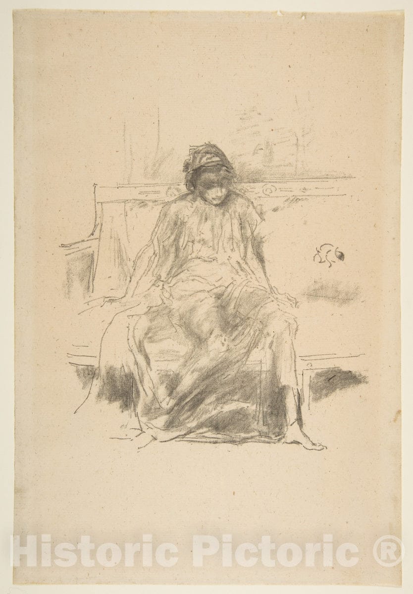 Art Print : James McNeill Whistler - The Draped Figure, Seated : Vintage Wall Art