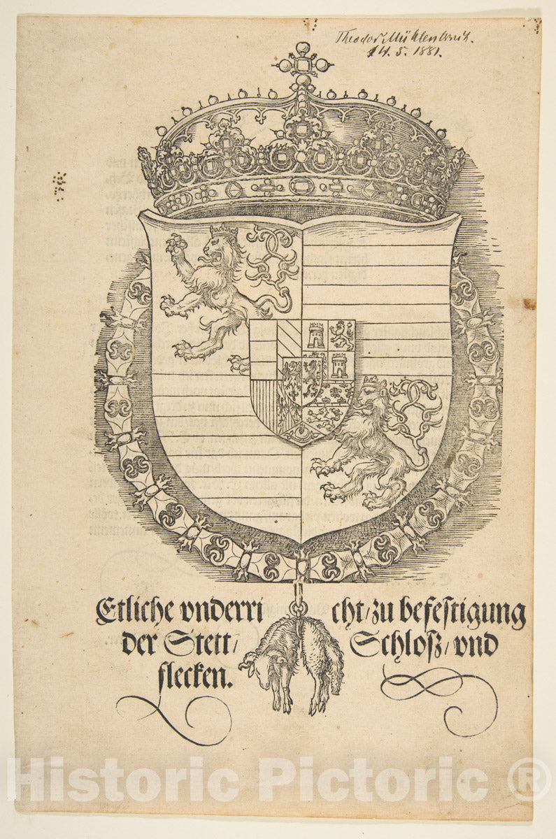 Art Print : Albrecht Dürer - Coat of Arms of Ferdinand I : Vintage Wall Art