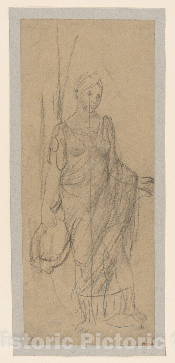 Art Print : Pierre Puvis de Chavannes - A Muse of Poetry : Vintage Wall Art