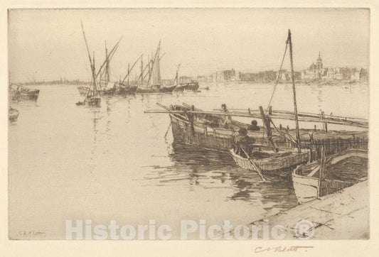 Art Print : Charles Adams Platt - Harbor of Naples : Vintage Wall Art