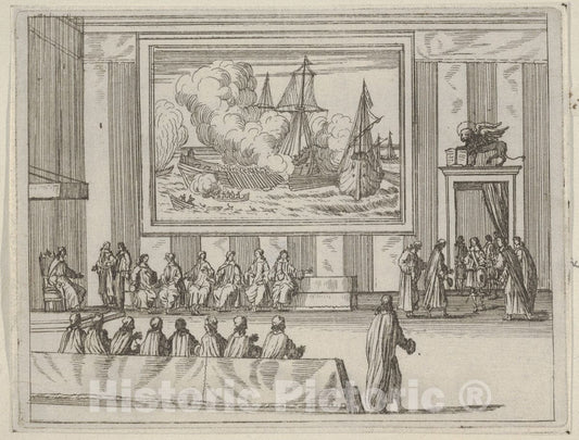 Art Print : Francesco I d'Este Presents Himself with Warmth and Humility - Artist: Bartolomeo Fenice (Fenis) - Created: 1659 : Vintage Wall Art