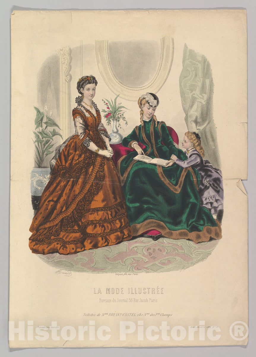 Art Print : Adèle-Anaïs Toudouze - No. 51 from La Mode Illustrée : Vintage Wall Art