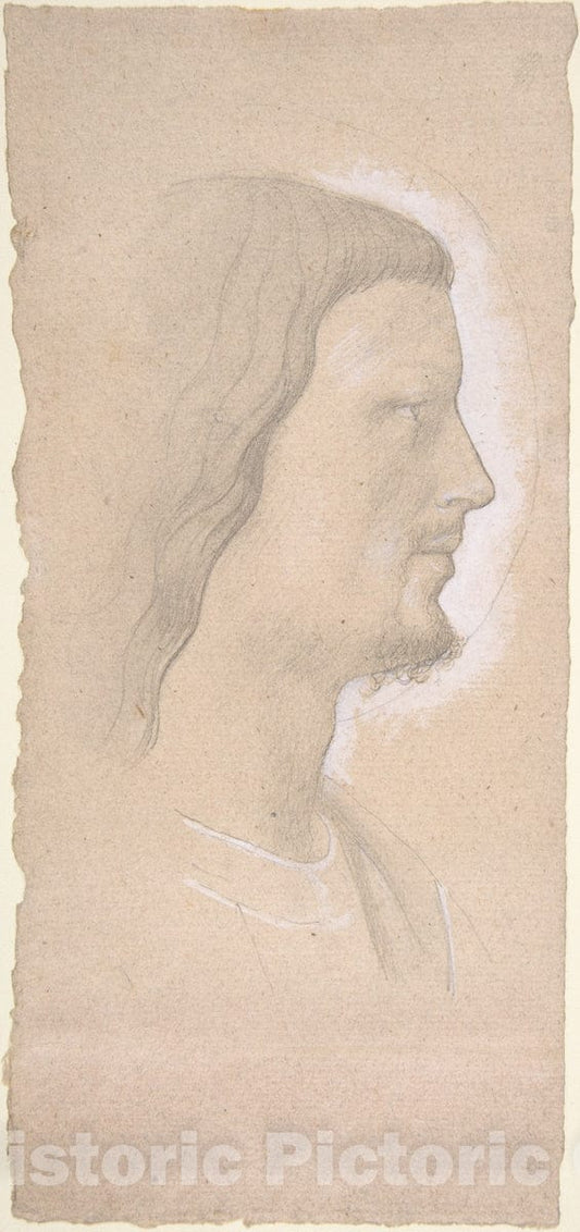 Art Print : Edgar Degas - Head of a Saint (Profile to The Right), After Fra Angelico : Vintage Wall Art