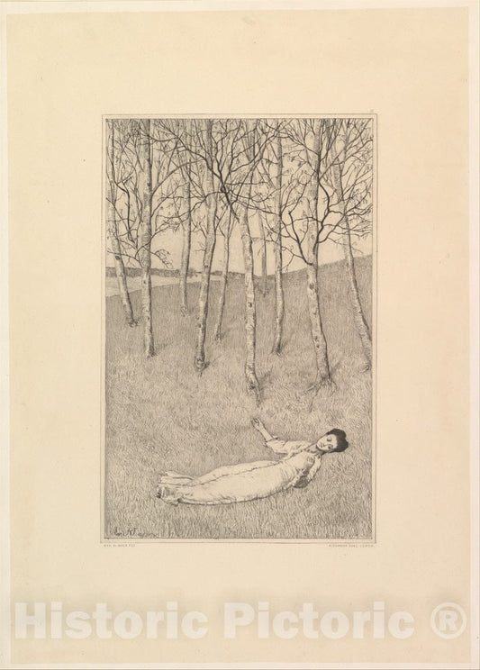 Art Print : Max Klinger - Frühlingsanfang, from The Series Radierte Skizzen : Vintage Wall Art