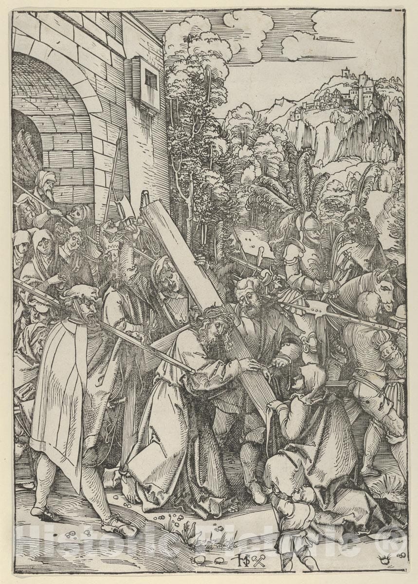 Art Print : Hans Schäufelein - The Carrying of The Cross 2 : Vintage Wall Art