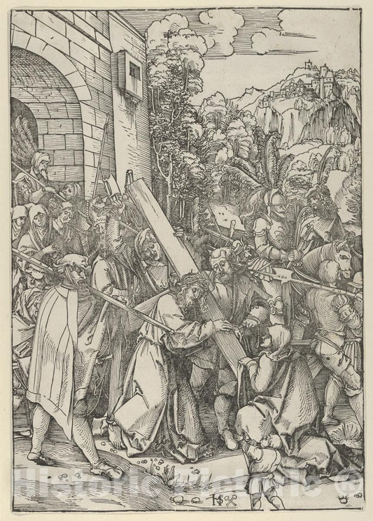 Art Print : Hans Schäufelein - The Carrying of The Cross 2 : Vintage Wall Art