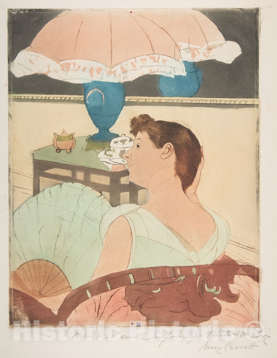 Art Print : Mary Cassatt - The Lamp : Vintage Wall Art