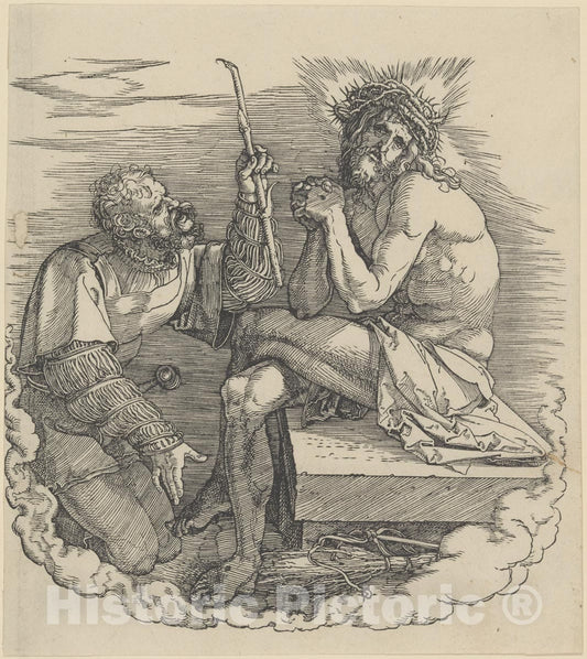Art Print : Albrecht Dürer - The Man of Sorrows Mocked by a Soldier, Frontispiece to The Great Passion : Vintage Wall Art