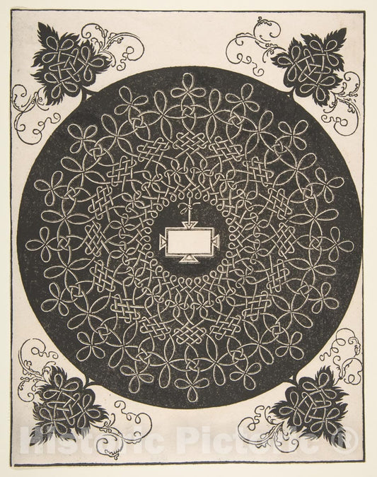 Art Print : Albrecht Dürer - Embroidery Pattern with an Oblong Panel in its Center 1 : Vintage Wall Art