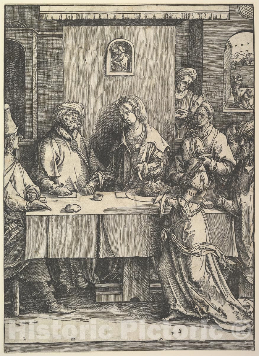 Art Print : Lucas Van Leyden - Salome with The Head of John The Baptist : Vintage Wall Art