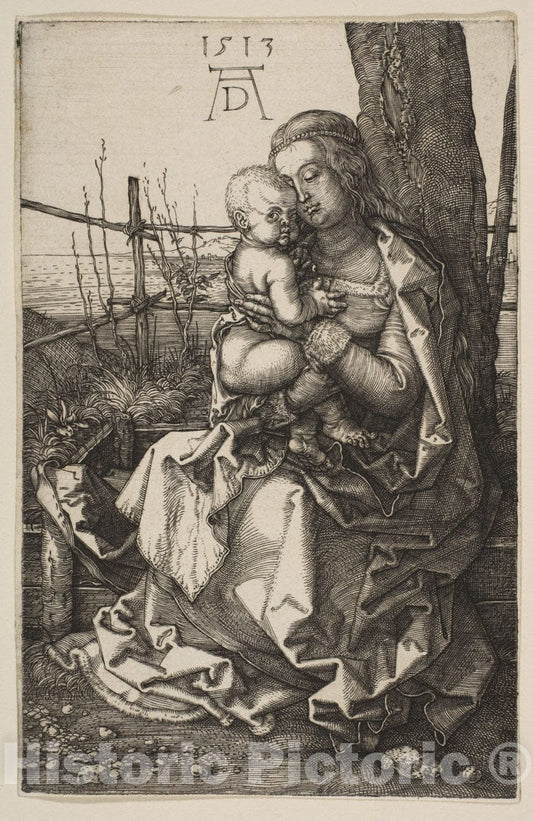 Art Print : Albrecht Dürer - Virgin and Child Seated by a Tree 1 : Vintage Wall Art