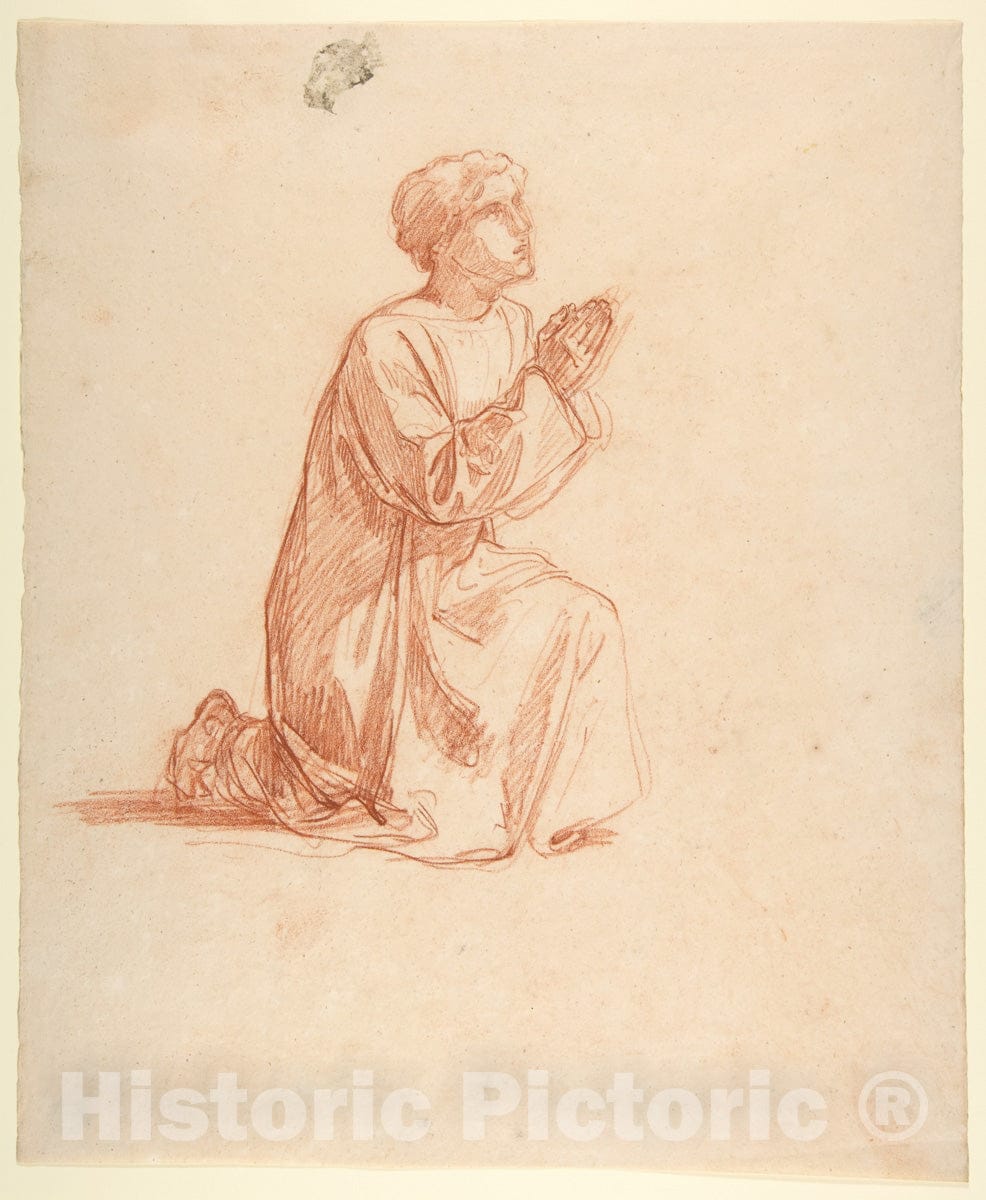 Art Print : Isidore Pils - Cleric (Lower Register; Study for Wall Paintings in The Chapel of Saint Remi, Sainte-Clotilde, Paris, 1858) 2 : Vintage Wall Art