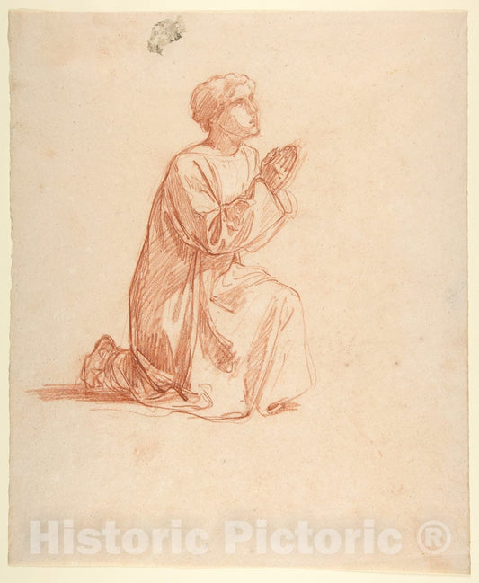 Art Print : Isidore Pils - Cleric (Lower Register; Study for Wall Paintings in The Chapel of Saint Remi, Sainte-Clotilde, Paris, 1858) 2 : Vintage Wall Art