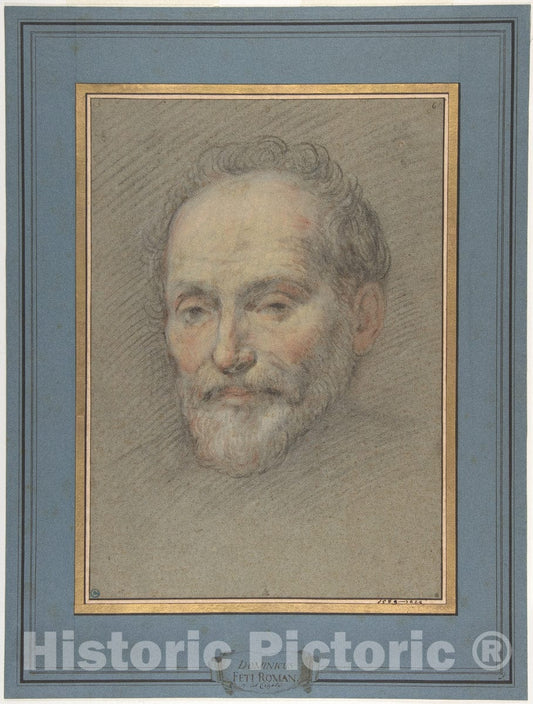 Art Print : Domenico Fetti - Head of a Bearded Man : Vintage Wall Art