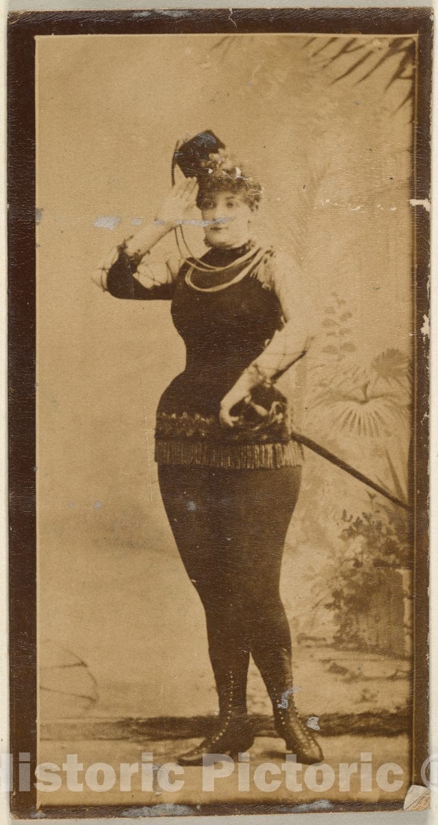 Photo Print : Actress Saluting and Wearing Costume with Sword, from The Actresses Series (N668) : Vintage Wall Art
