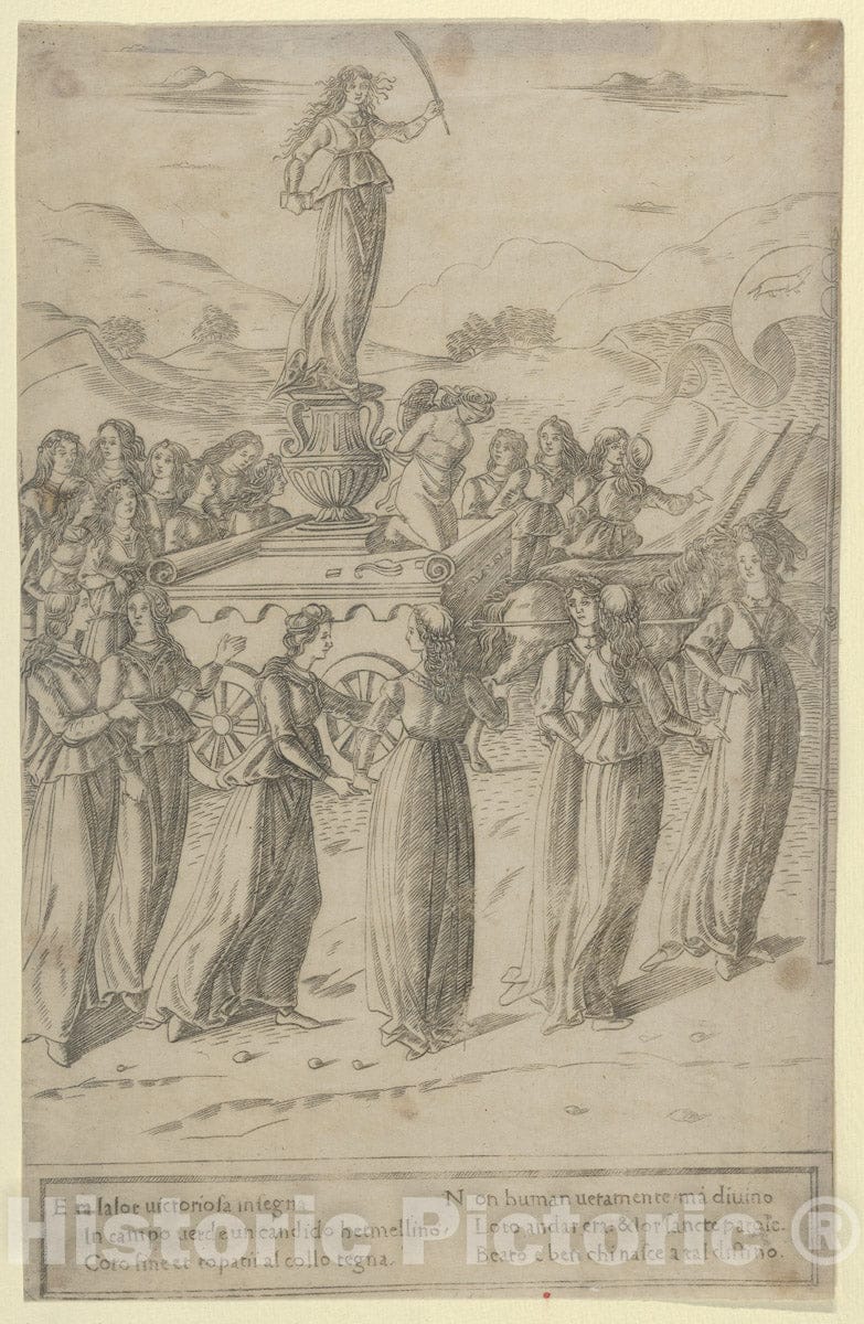 Art Print : The Triumph of Chastity - Artist: Francesco Rosselli - Created: c1480 : Vintage Wall Art