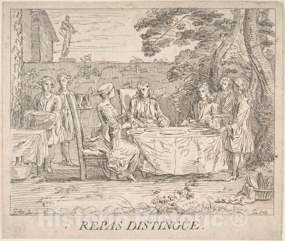 Art Print : Anne Claude Philippe de Tubières, comte de Caylus - Distinguished Meal : Vintage Wall Art