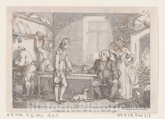 Art Print : Thomas Rowlandson - Illustration to Henry Fielding's Adventures of Joseph Andrews, and his Friend Mr Abraham Adams 1 : Vintage Wall Art