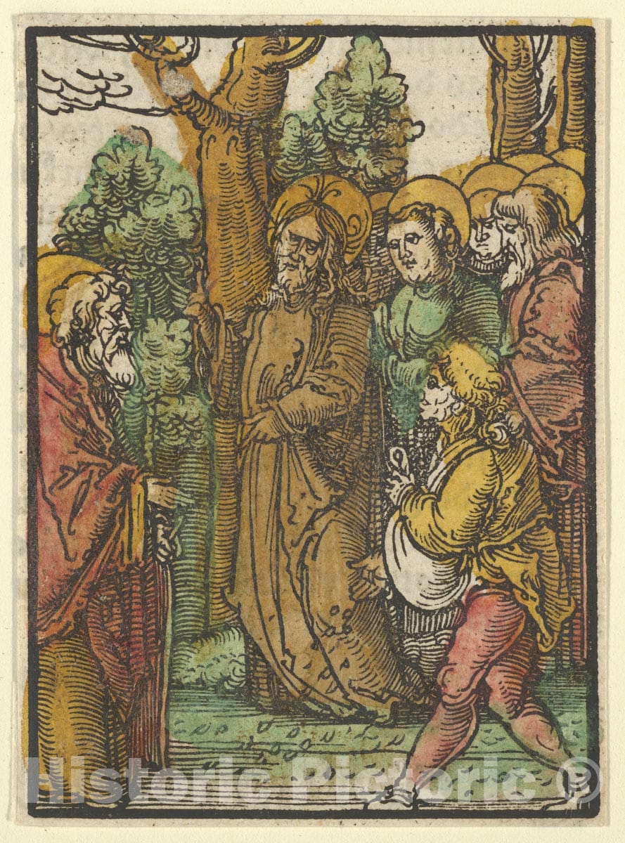 Art Print : Hans Schäufelein - The Parable of The Sower and The Weeds, from Das Plenarium : Vintage Wall Art