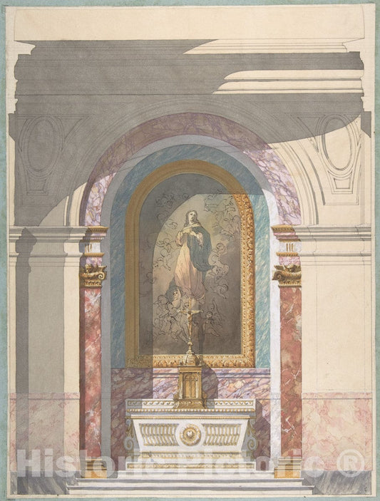 Art Print : Jules-Edmond-Charles Lachaise - Design for Altar : Vintage Wall Art