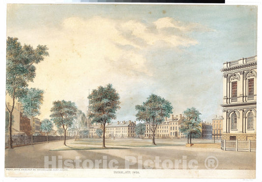 Art Print : Alexander Jackson Davis - City Hall Park, New York : Vintage Wall Art