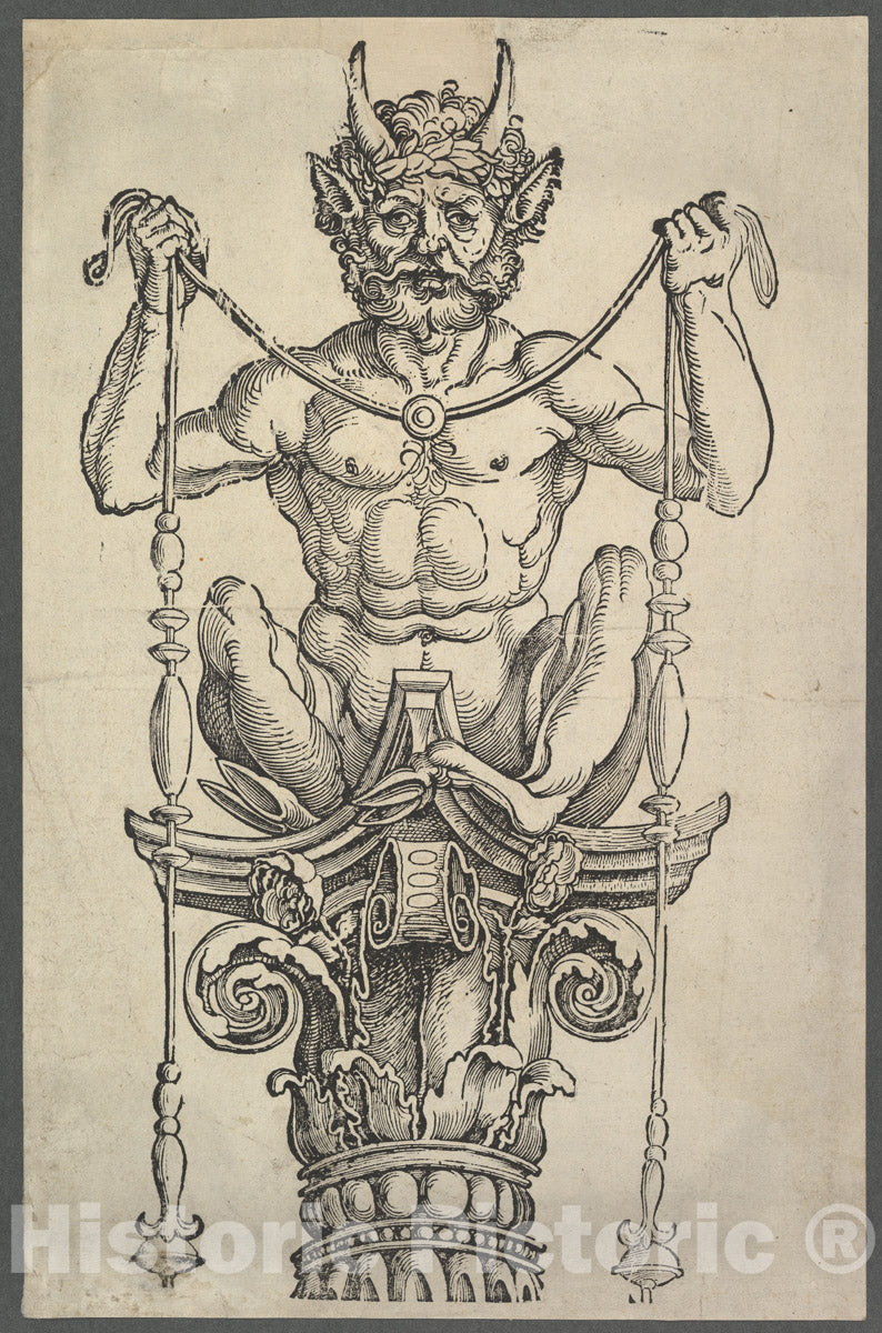 Art Print : Albrecht Dürer - The Great Column (top Block) : Vintage Wall Art