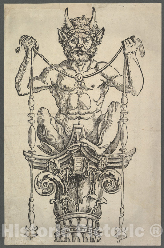 Art Print : Albrecht Dürer - The Great Column (top Block) : Vintage Wall Art