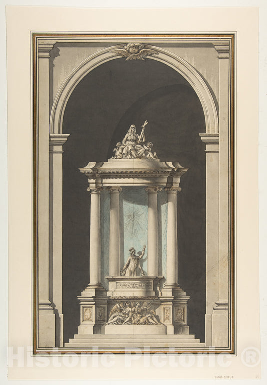 Art Print : Louis Gustave Taraval - Design for a Pulpit 2 : Vintage Wall Art
