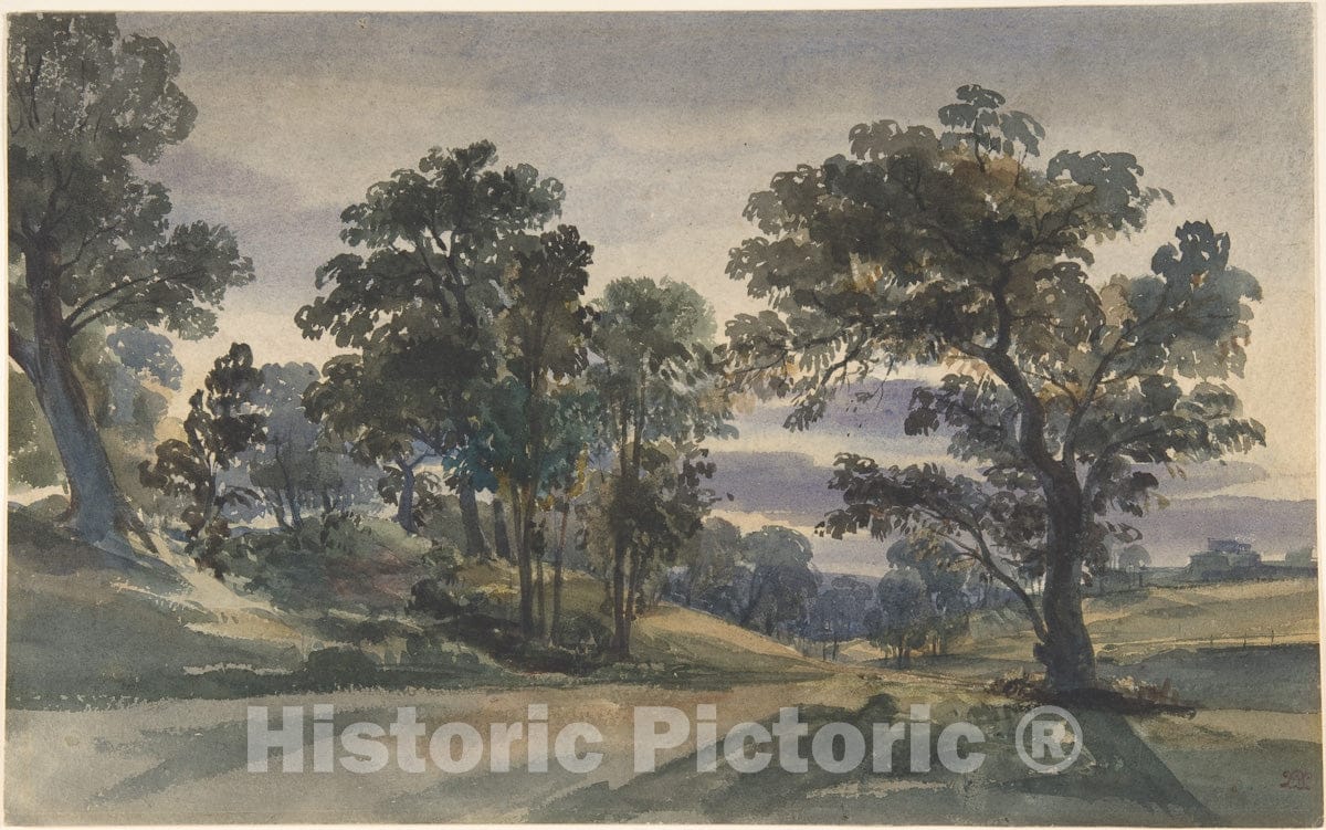 Art Print : William Leighton Leitch - A Parkland View at Dusk : Vintage Wall Art