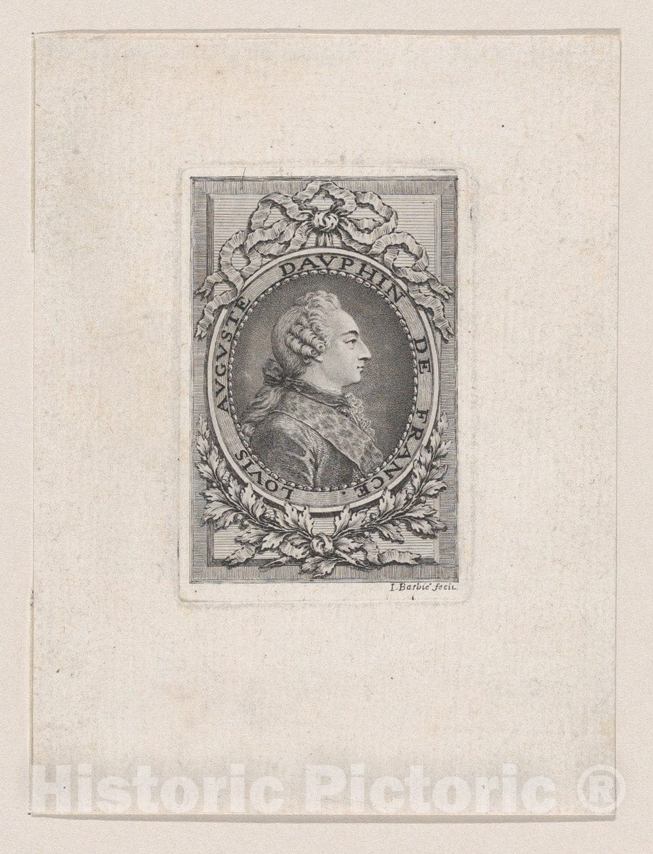 Art Print : Jacques Barbié - Portrait of Louis Auguste, Heir Apparent of France : Vintage Wall Art