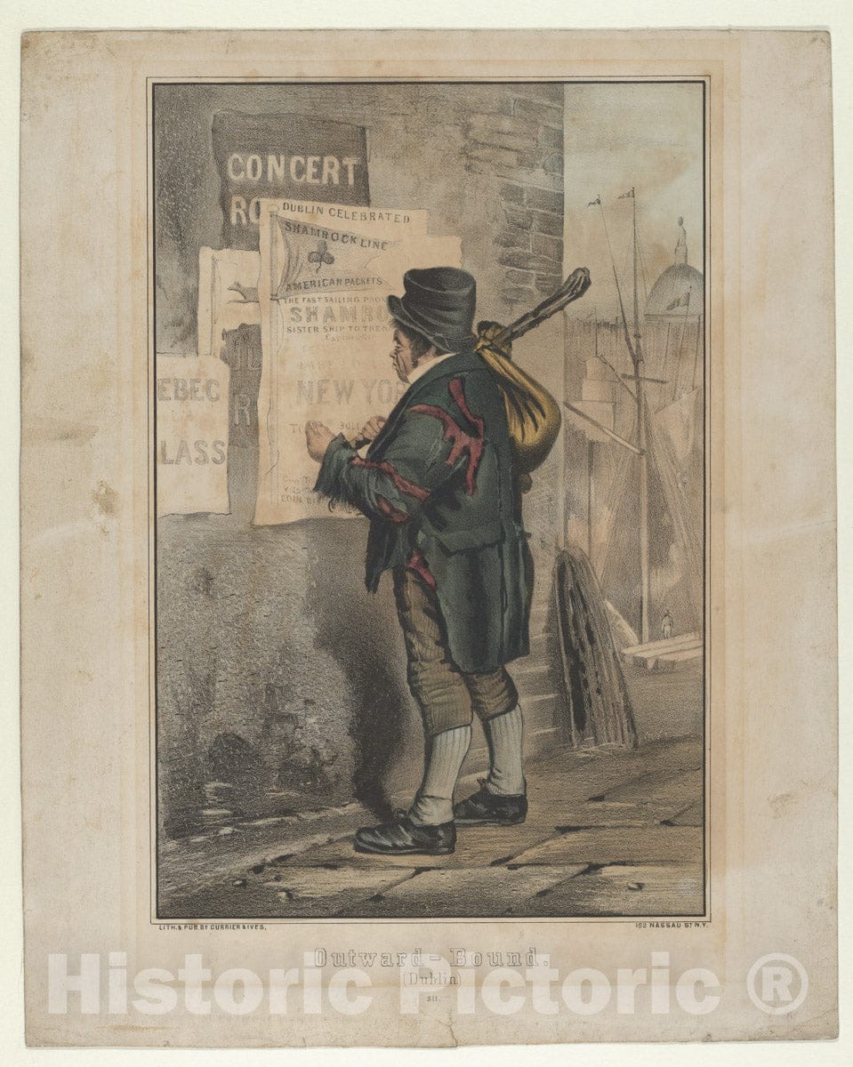 Art Print : Currier & Ives - Outward Bound (Dublin) : Vintage Wall Art