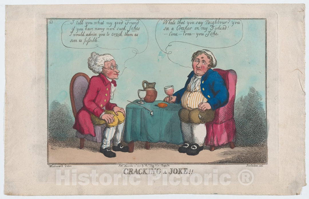 Art Print : Thomas Rowlandson - Cracking a Joke : Vintage Wall Art