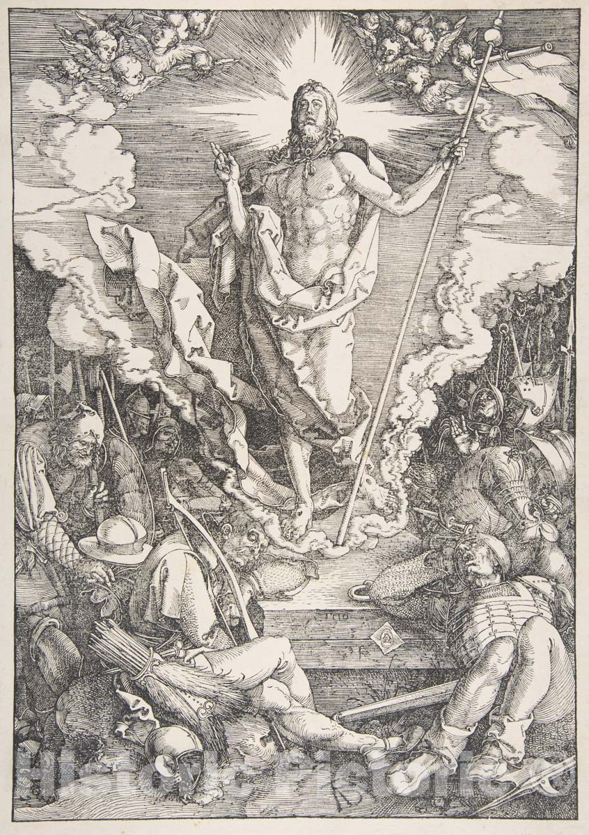 Art Print : Albrecht Dürer - The Resurrection, from The Large Passion : Vintage Wall Art