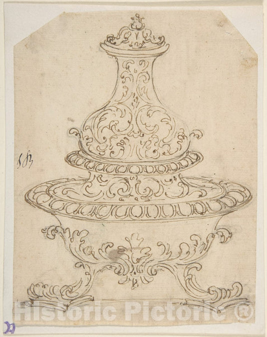 Art Print : Giovanni Battista Foggini - Design for a Vessel : Vintage Wall Art