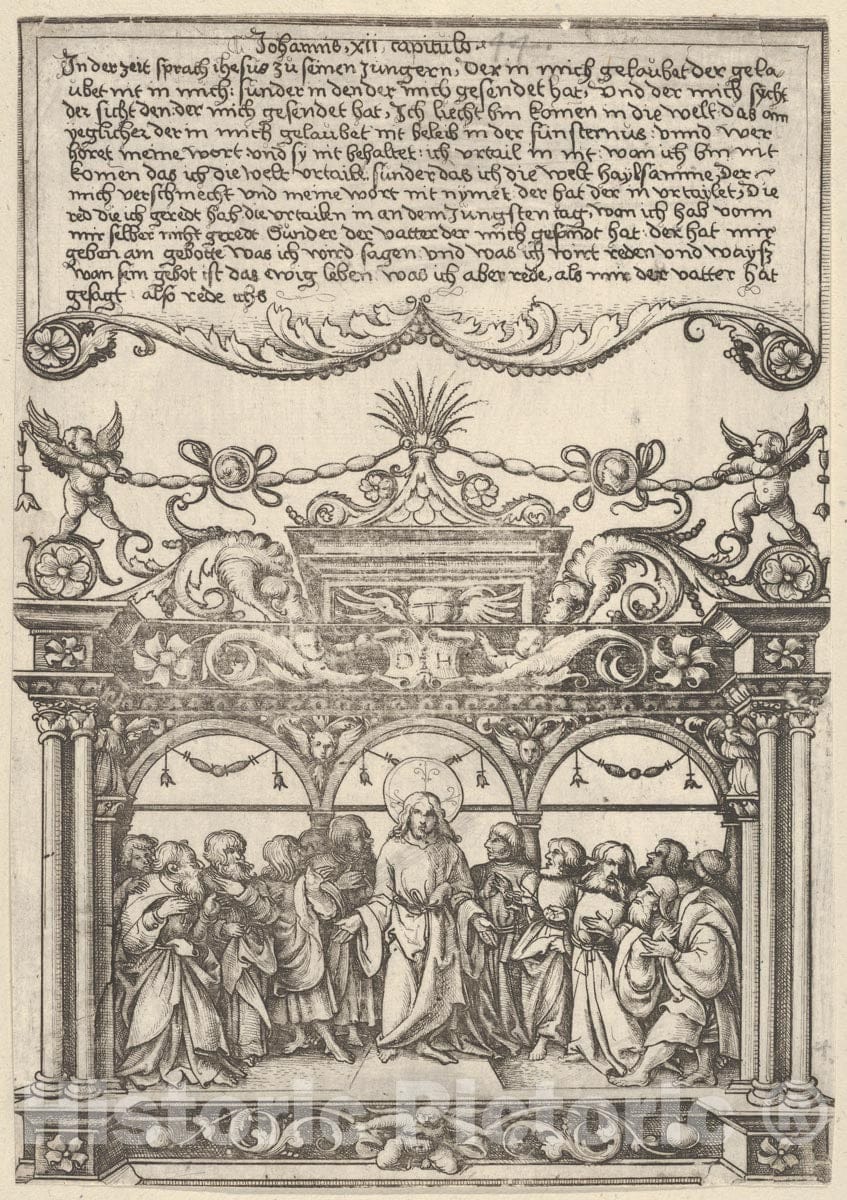 Art Print : Daniel Hopfer - Christ Testifying his Mission : Vintage Wall Art