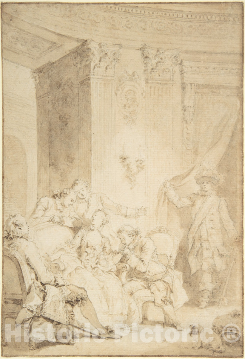 Art Print : Jean Honoré Fragonard - The Husband-Confessor : Vintage Wall Art