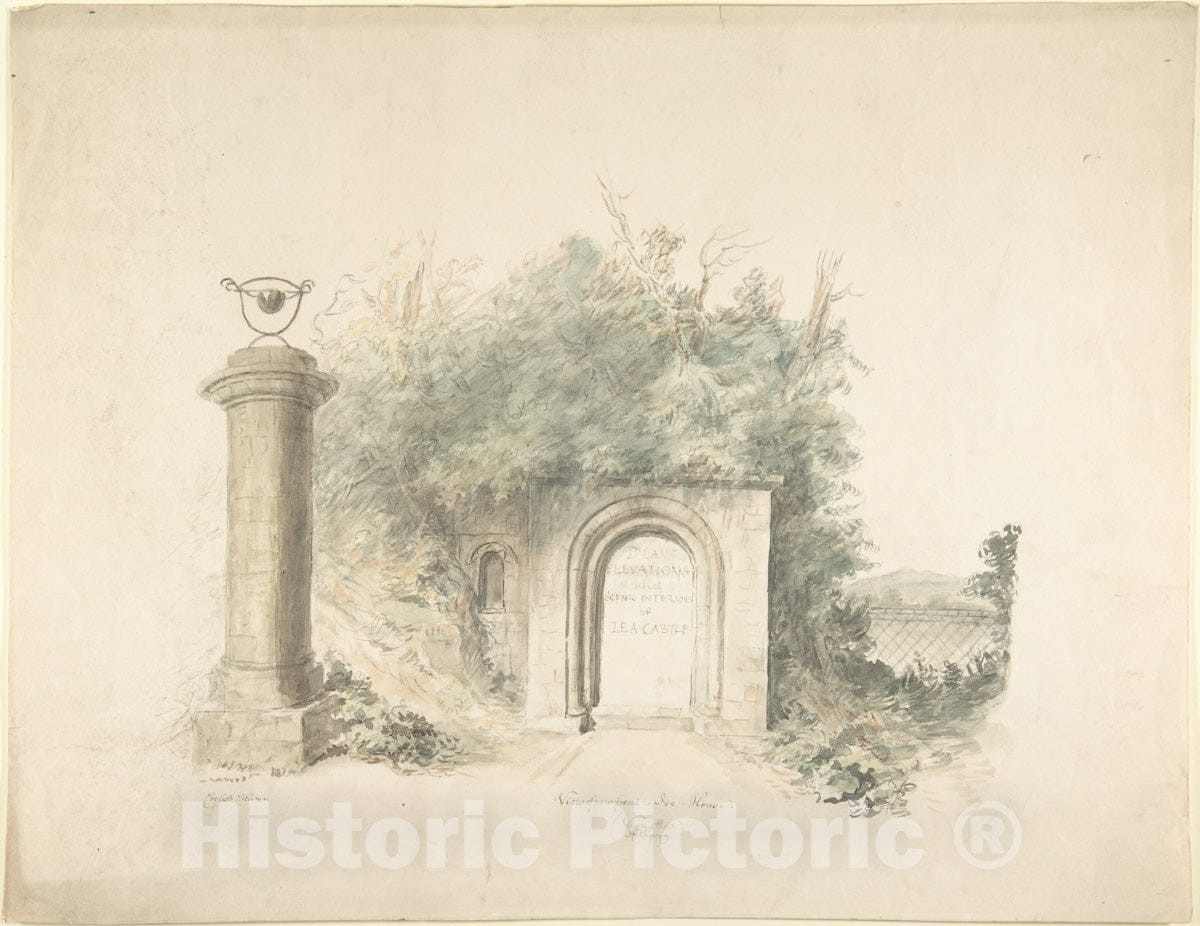 Art Print : Title Page to a Group of Plans - Artist: John Carter - Created: 1816 : Vintage Wall Art