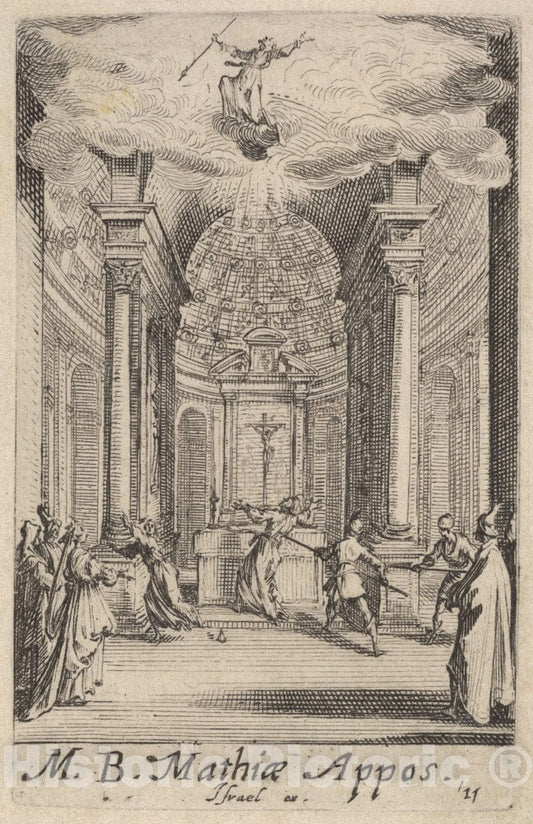 Art Print : Jacques Callot - Martyrdom of Saint Matthias, from The Series 'The Little Apostles' (Les Petits apôtres) : Vintage Wall Art