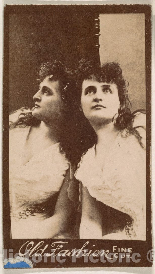 Photo Print : Actress Posing with Reflection in Mirror, from The Actresses Series (N664) Promoting Old Fashion Fine Cut Tobacco : Vintage Wall Art