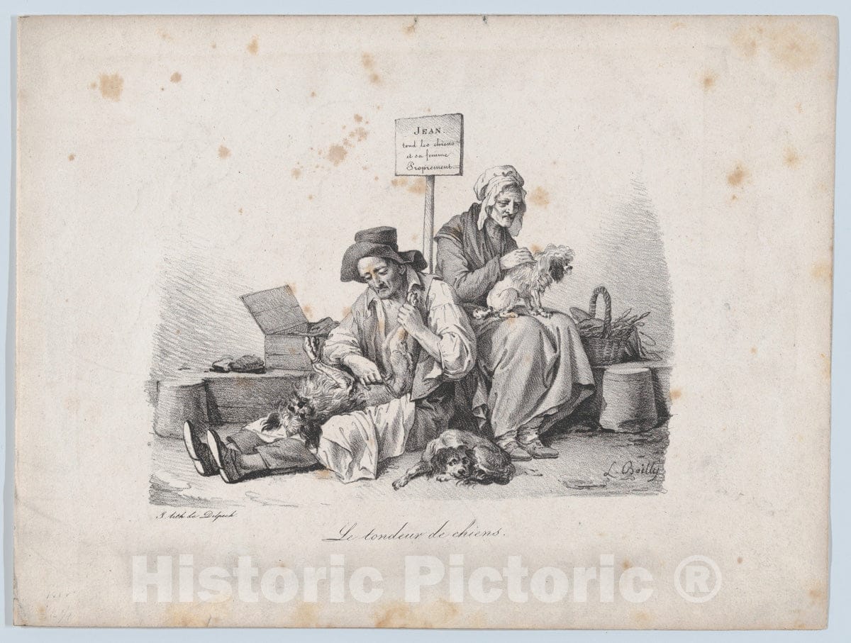 Art Print : Louis Léopold Boilly - The Dog Shearer : Vintage Wall Art
