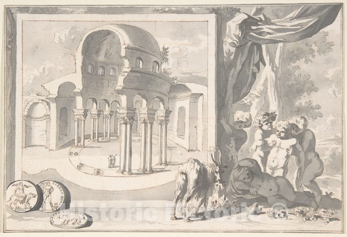 Art Print : Jan Goeree - A Reconstructon of an Undefined Building. : Vintage Wall Art