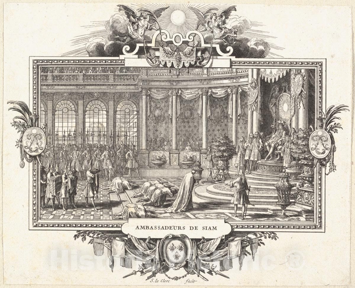 Art Print : Sébastien Leclerc I - Ambassador of Siam Before Louis XIV : Vintage Wall Art