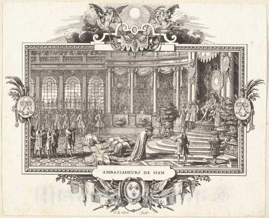Art Print : Sébastien Leclerc I - Ambassador of Siam Before Louis XIV : Vintage Wall Art