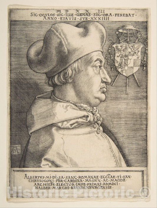 Art Print : Albrecht Dürer - Cardinal Albrecht of Brandenburg 2 : Vintage Wall Art
