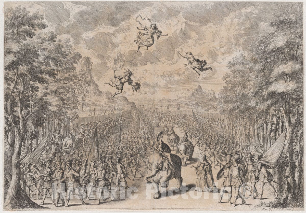 Art Print : an Army Marching Through a Field